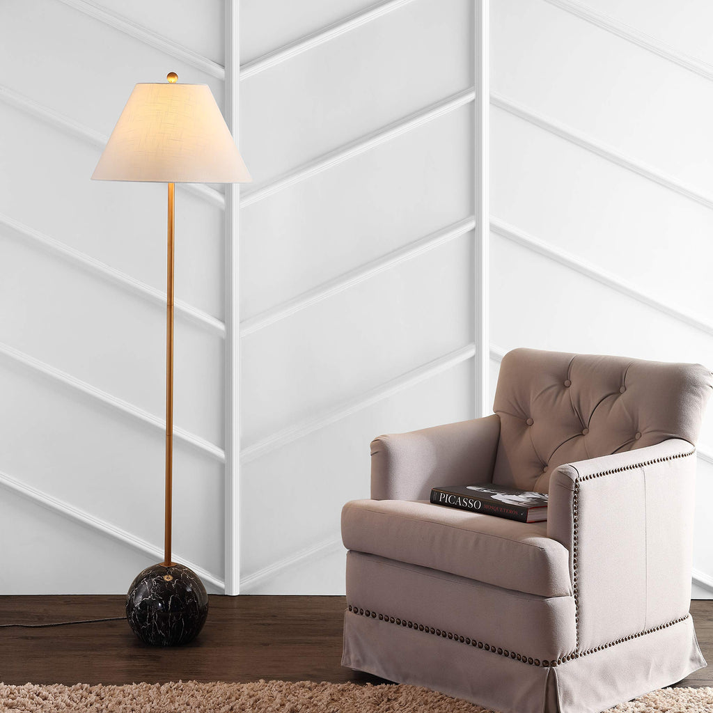 Miami Modern Minimalist 63.5" LED Floor Lamp Metal, Gold/Black