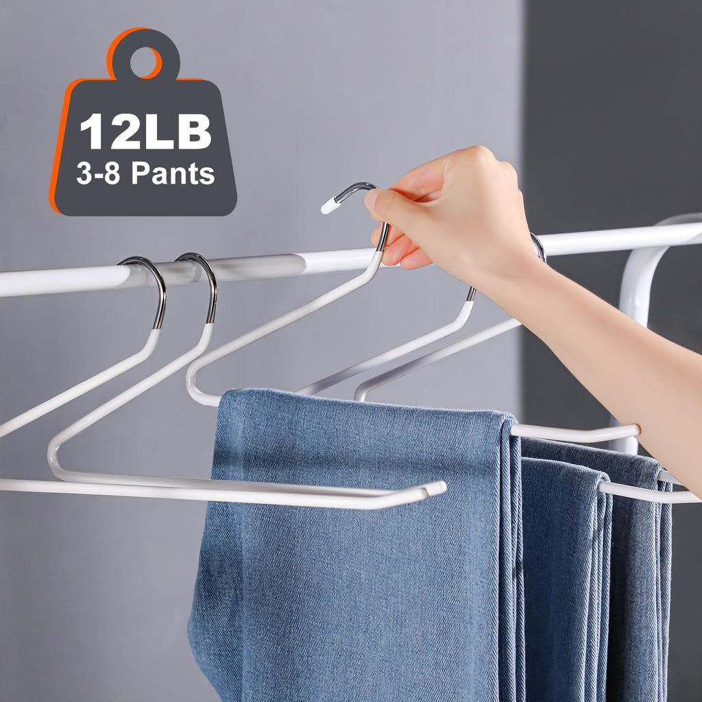 30 Pack Pants Hangers Space Saving, Open Ended Hangers for Pants, Scarf Organizer Hanger for Closet, Metal Non Slip