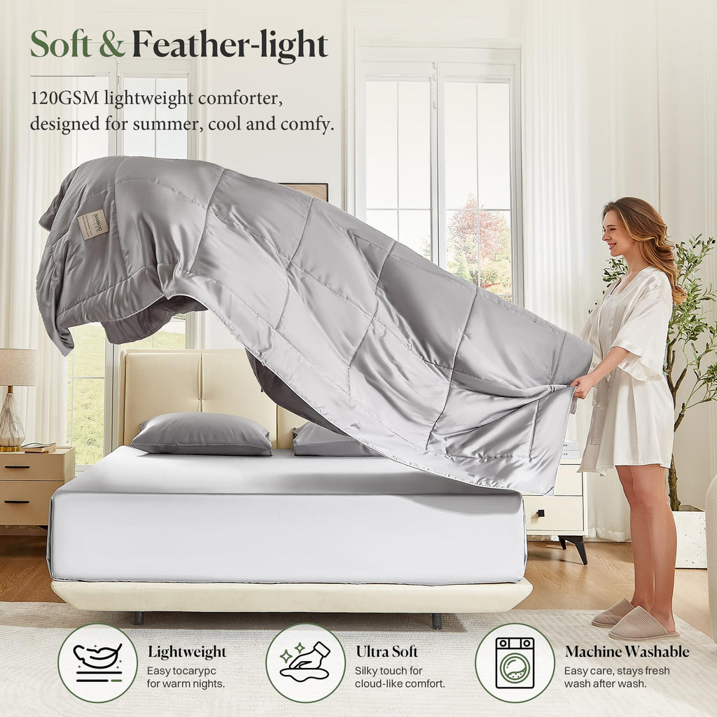 Cooling Bed Comforter Duvet Insert Cal King Size, Lightweight 100% Viscose Derived from Bamboo Shell & Fill