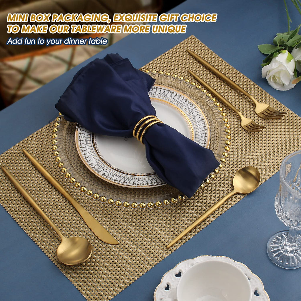 Matte Gold Silverware Set, 20-Piece Stainless Steel Flatware Set for 4, Satin Finish Tableware Cutlery Set,Premium