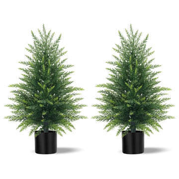 2FT Artificial Cedar Topiary Tree with Pot