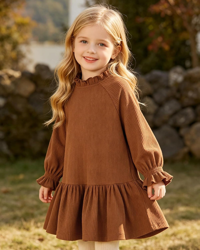 Toddler Baby Girl Dress Fall Outfits Knit Long Sleeve