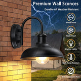 Gooseneck Outdoor Light Fixtures, 2-Pack Farmhouse Barn Lights for Porch