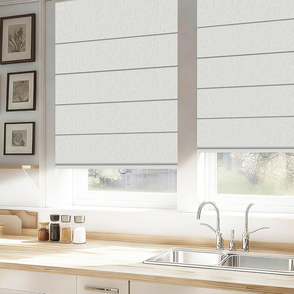Blackout Roman Shades for Indoor Windows, Cordless Roman Blinds for Windows, Thermal Insulated Window Shades for Door