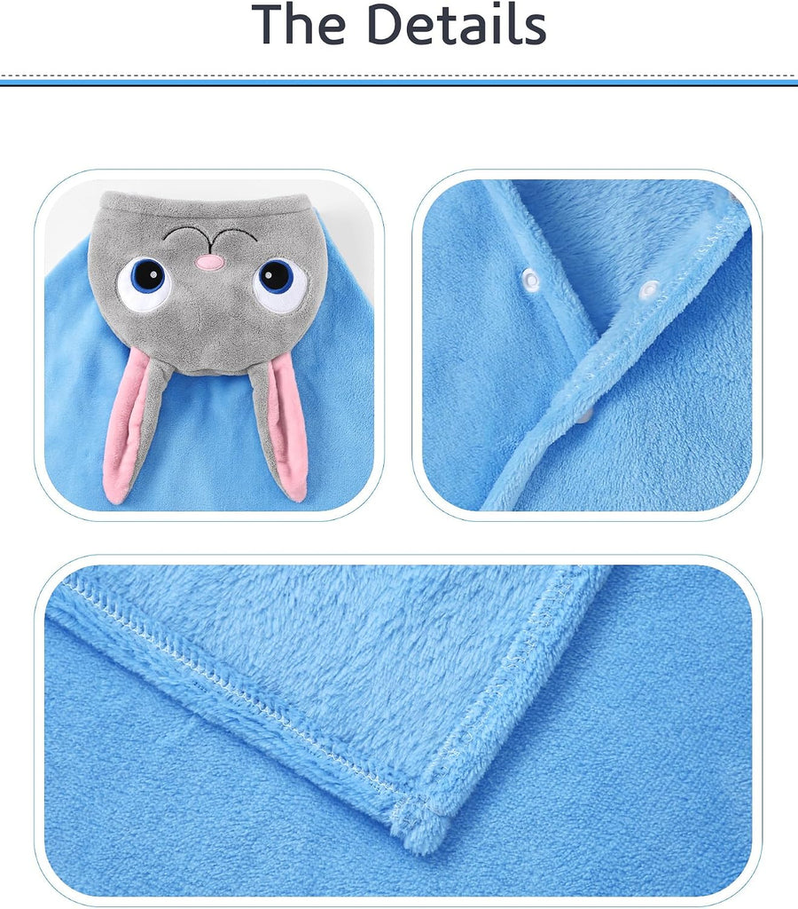 Hooded Bath Towels Kids Soft Unique Animal Design 3-13 Years