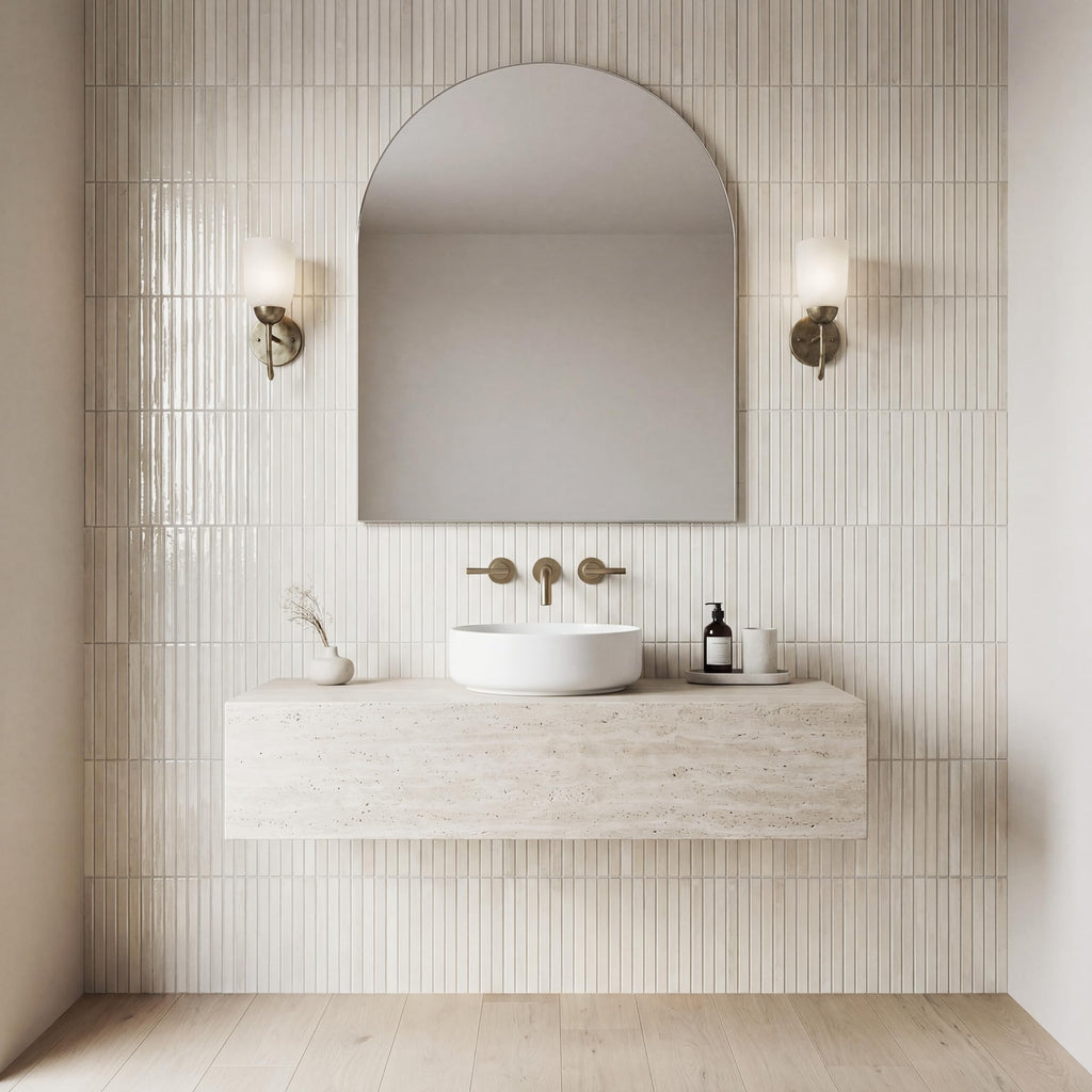 Porcelain Fluted Slat Wall Tile | Marino Cashmere Cream | 5" x 10"