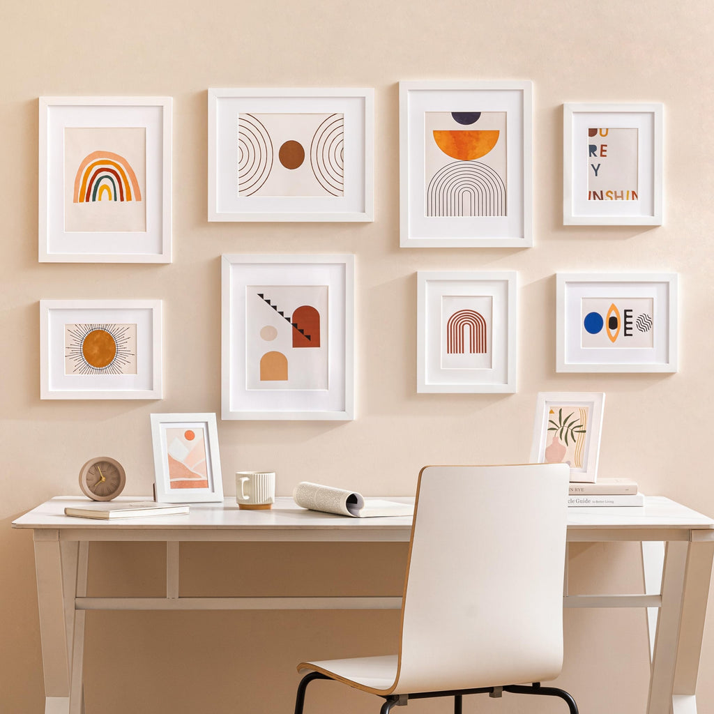 8x10 Picture Frames, Acrylic Cover, White, Set of 10