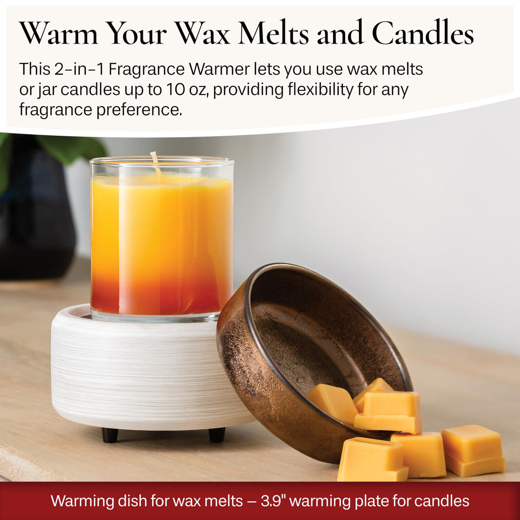 Warmers ETC 2-in-1 Candle and Fragrance Warmer for Warming Scented Candles or Wax Melts and Tarts with to Freshen