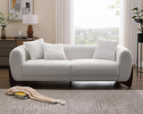 Morden Fort Modern Cloud Couch - 3 Seater Sherpa Boucle Sofa with Wood Legs