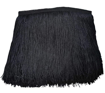 6" Chainette Fringe Trim Tassel Sewing Trim for DIY Craft Latin Dress Lamp Shade Decoration Black - 10 Yards