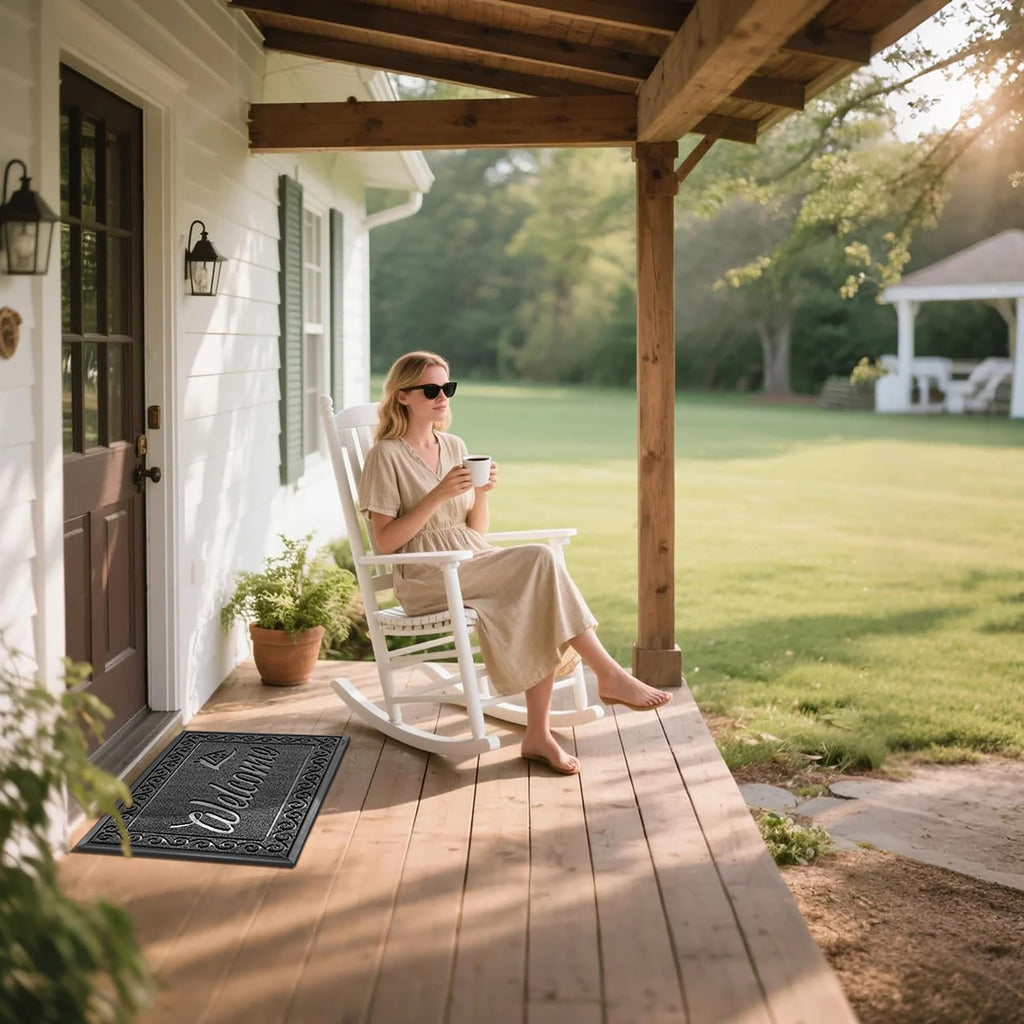 Welcome Mat, Heavy Duty Sturdy Door Mats Entrance Outdoor Indoor, Front Doormat for Outside Patio Floor Entry Porch