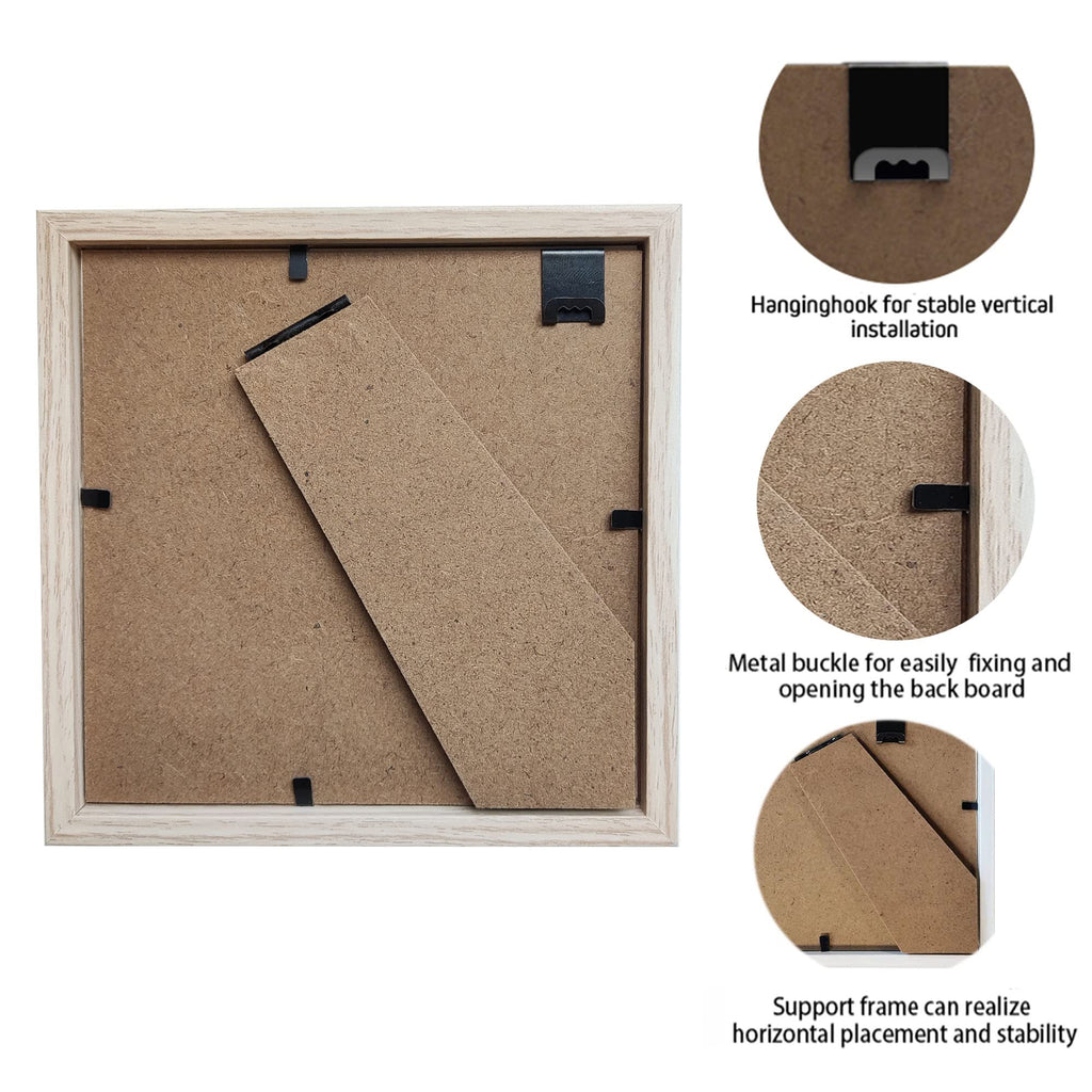 5x5 Small Shadow Box Frame Display Case, Display Case Box for Memorabilia, Medal, Wedding Memories, Crafts, Tickets