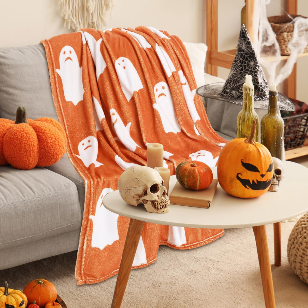 4 Pcs Fall Throw Blankets Bulk, Autumn Flannel Blanket, 40x50 in