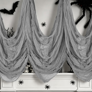 320 x 80 in Halloween Creepy Cloth for Yard and Outdoor Decorations, Gray