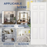 French Doors, 60" x 80" Hollow Core Interior Doors with Door Jamb & Hardware Kit and Silver Door Levers, 6-Panel