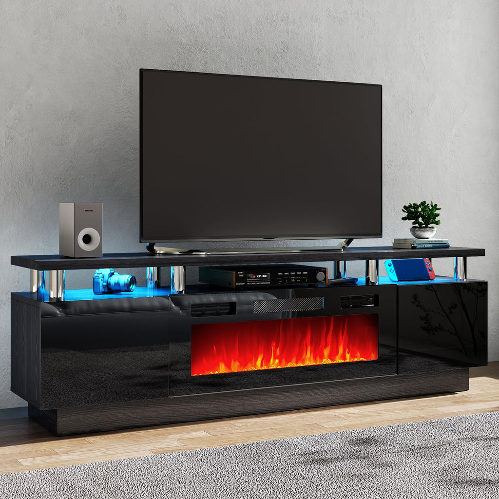 80" TV Stand, Large Entertainment Center & Media Console, Fits TVs up to 90", Storage Cabinet with Shelves, 36"