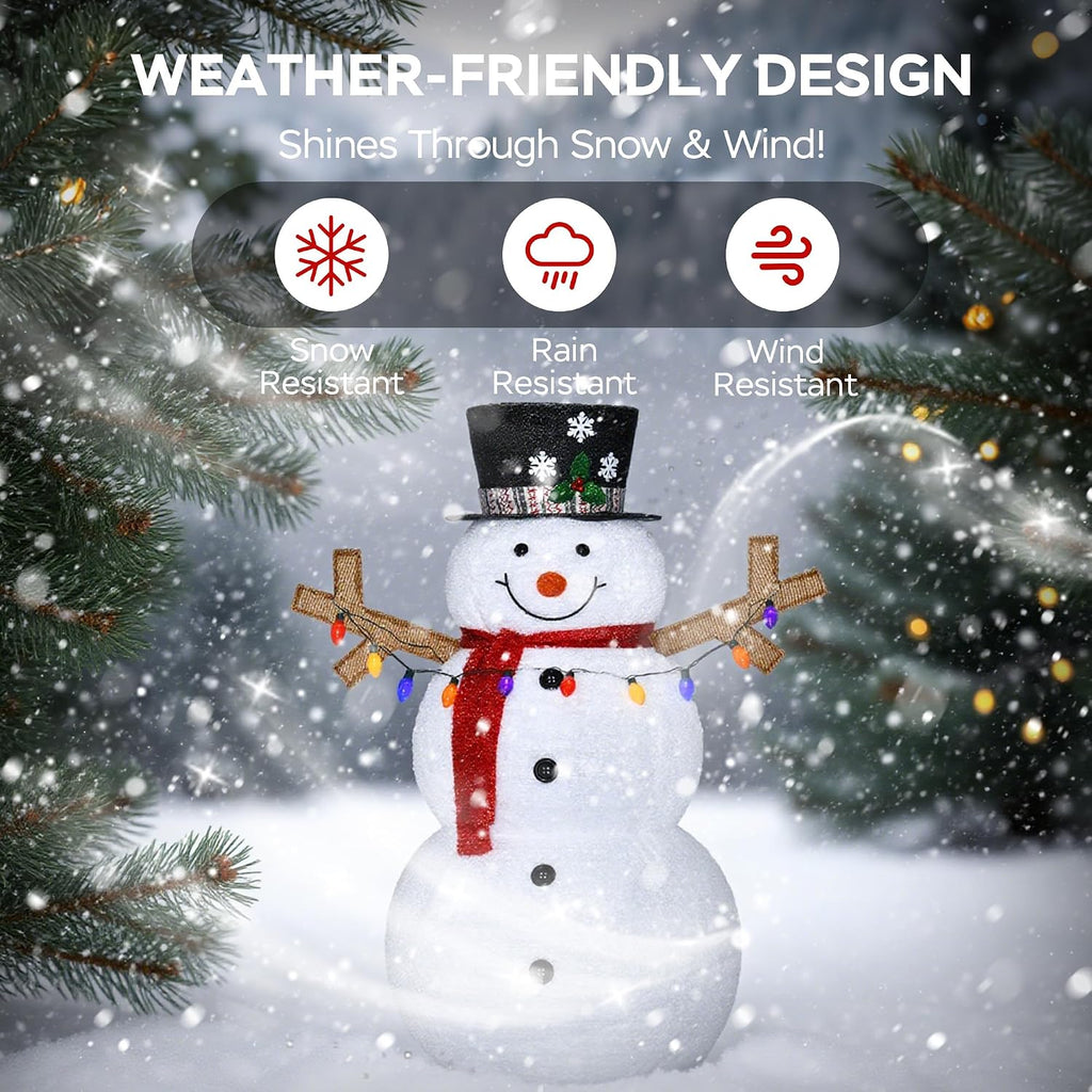 5ft Lighted 3D Snowman Outdoor Christmas Decor