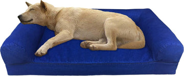 Premium Orthopedic Gel Memory Foam Pet Sofa Bed with Waterproof Liner and Denim Cover Couch Lounger 47"X29"