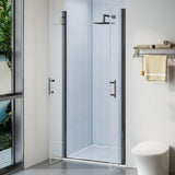 34" W ×72" H Frameless Pivot Shower Door, Pivot Swing Shower Glass Door