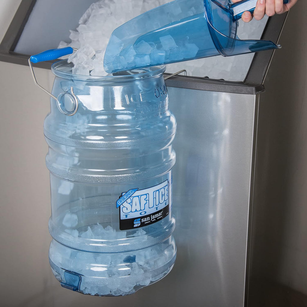 Saf-T-Ice Plastic Ice Tote, Ice Bucket with Drying and Storage Hook for Restaurants, Bars, Catering Events, Buffets