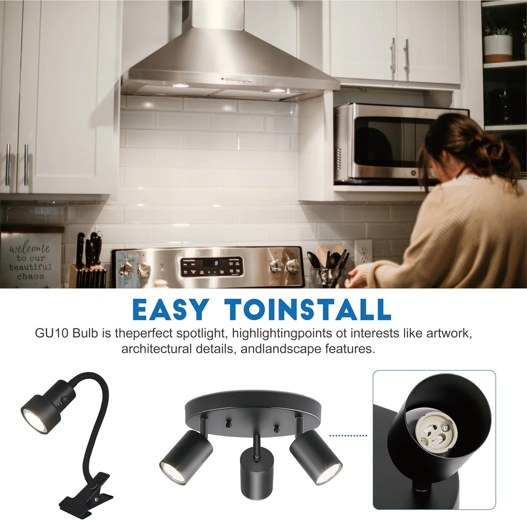 GU10 Dimmable LED Bulbs, 7W Equivalent to 75W, 5000K Daylight White, 25,000 Hours Lifespan Energy Efficient Light
