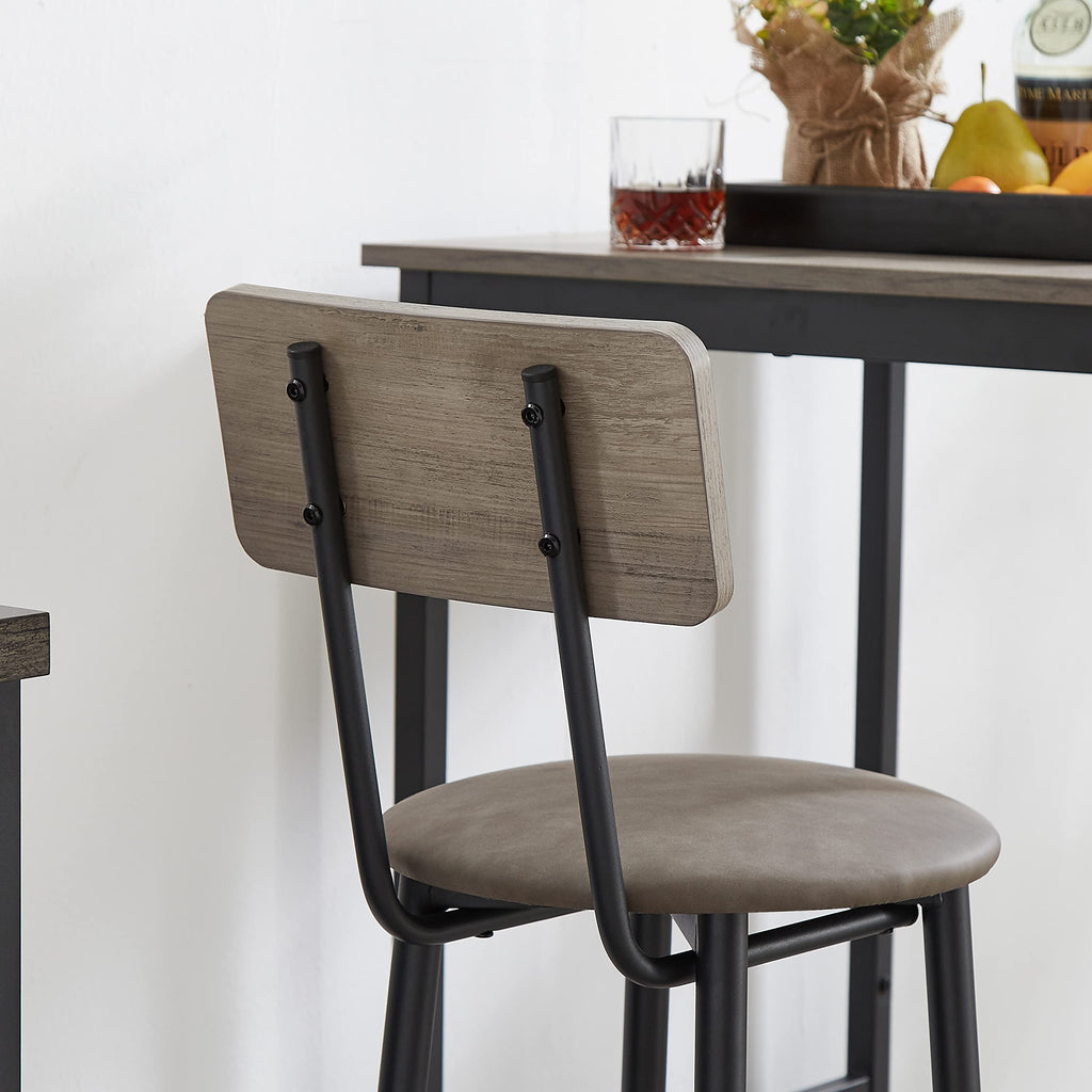 Bar Table and Chairs Set for 4, 5 Pieces Counter Height Bistro Pub with 4 Stools PU Upholstered High Top Dining