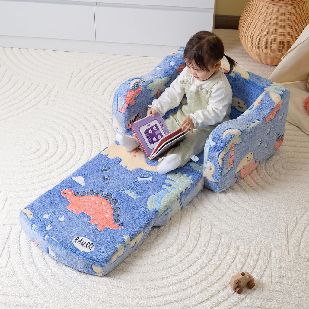 Thick Comfy Kids Chair and Couch,Foldable Plush Sofa with Pocket