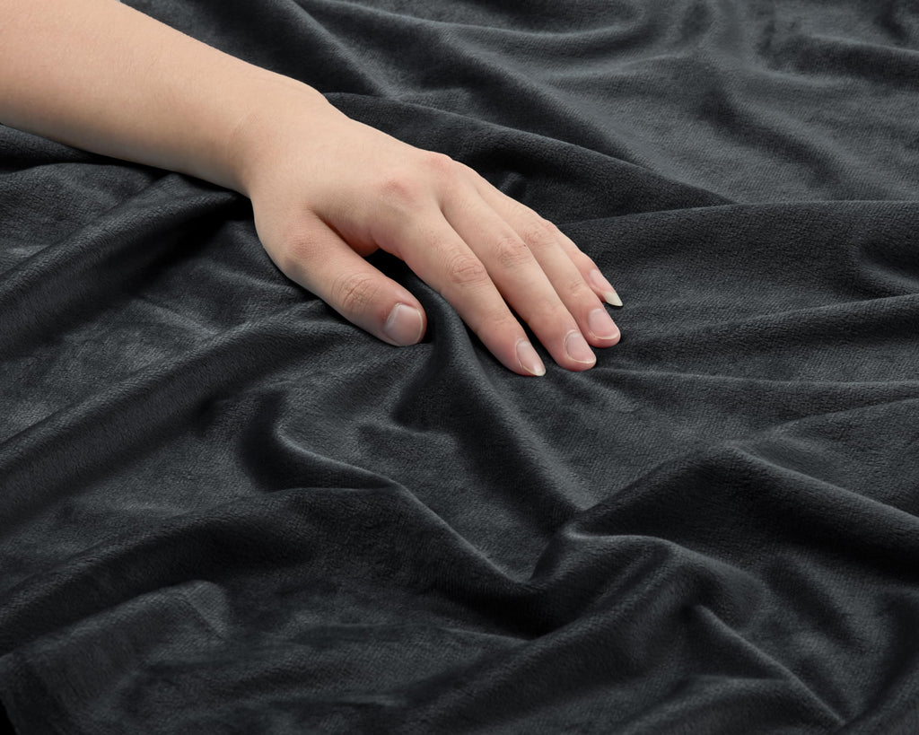 Black Minky Fabric by the Yard, 65" Wide, 1 Yard