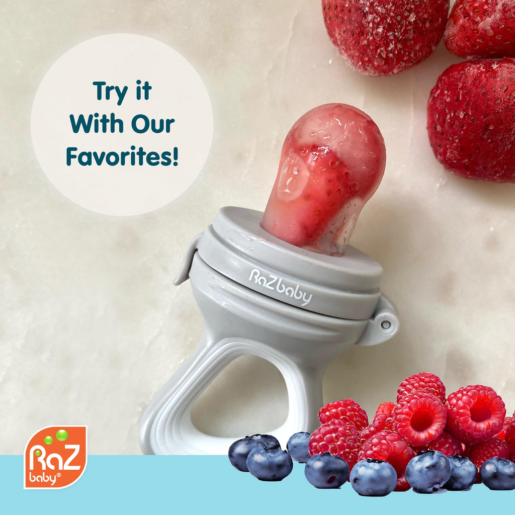 Baby Solids/Frozen Fruit Feeder Pacifier, Infant Teether Toy 6M+, BPA-Free, Safely Introduce Solids, Natural Teething
