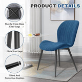 Dining Chairs Set of 4 Modern Velvet Dining Room Chairs Upholstered Dining Chairs with Thick Cushions Metal Legs