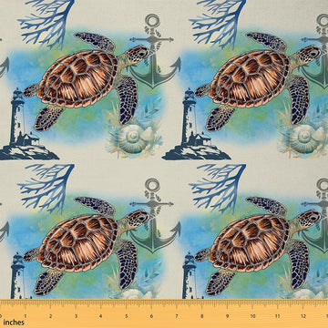 Sea Turtle Fabric by The Yard Soft 1 Yard