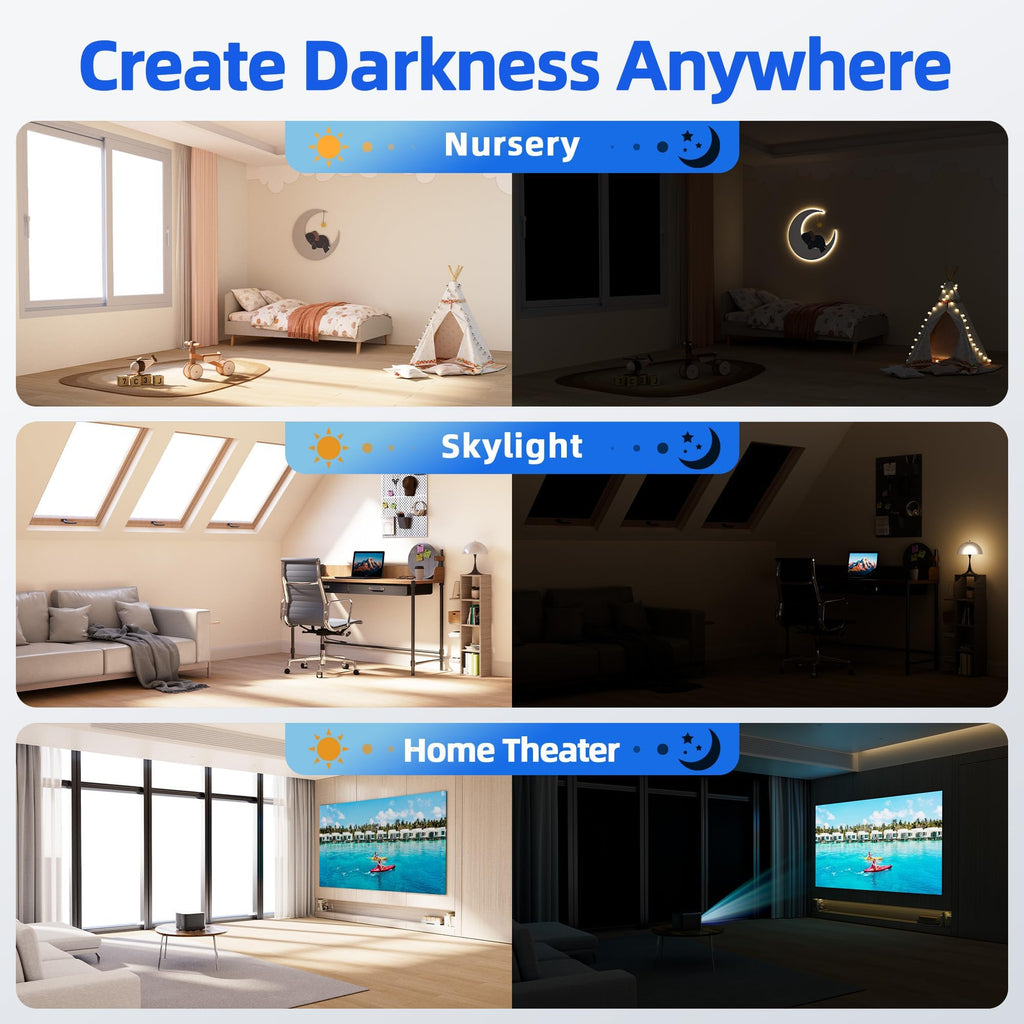 Magnetic Blackout Window Cover, Portable 100% Blackout Curtains