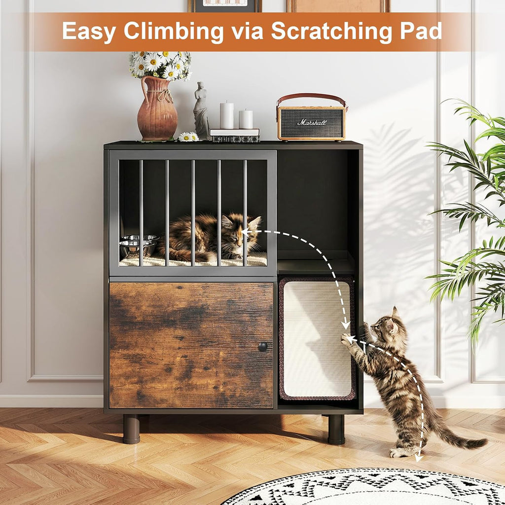 Dog Proof Cat Feeding Station, Cat Feeding Station with Storage