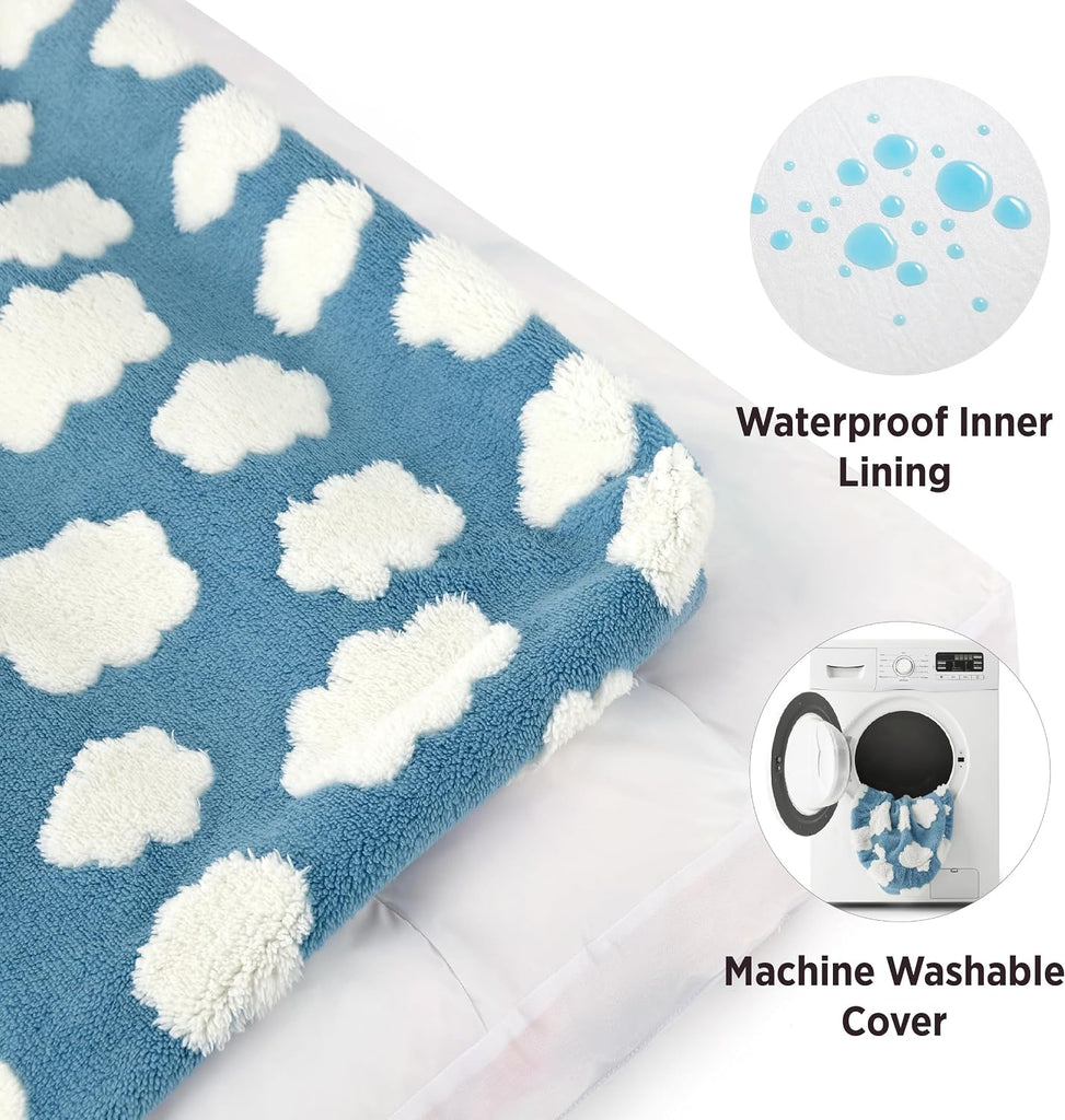 Cute Aesthetic Dog Bed for Crate, Jacquard Thick Pet Pillow 35x22