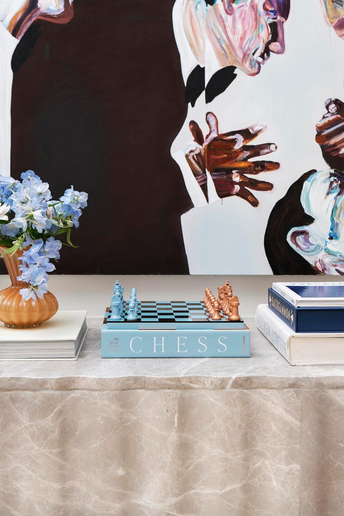 Classic Art of Chess Mirror, Light Blue/Copper - Acrylic Board