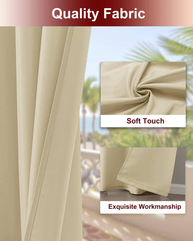 Grommet Outdoor Curtains Waterproof 8 Pcs 54x108 In Cream