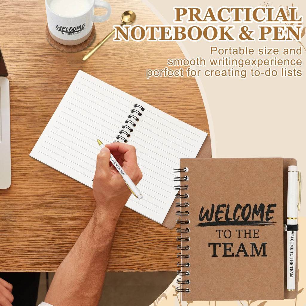 7 Pcs Welcome to The Team Gift Employee Appreciation Set, Brown