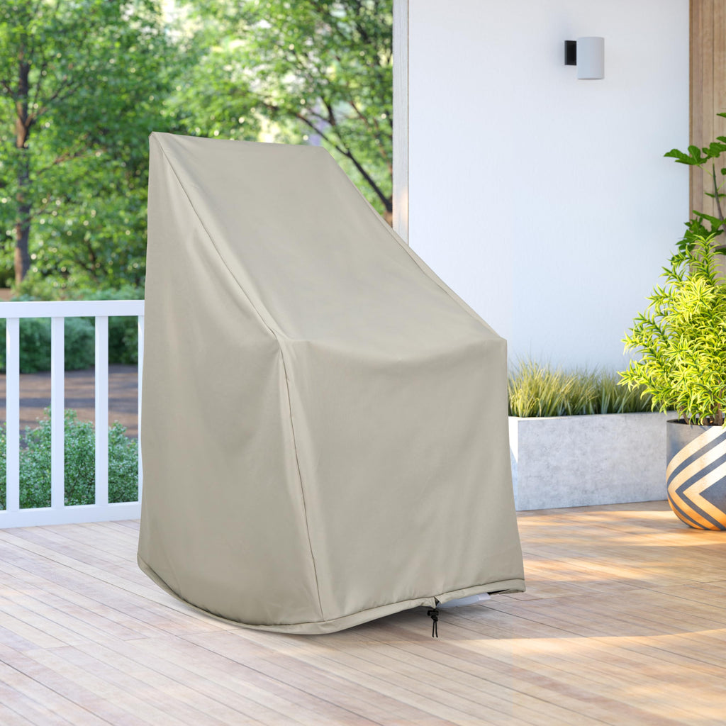 4361 Weatherproof Outdoor Rocking Chair Cover, 100% Woven Polyester, Elastic Cord with Toggle, Gray