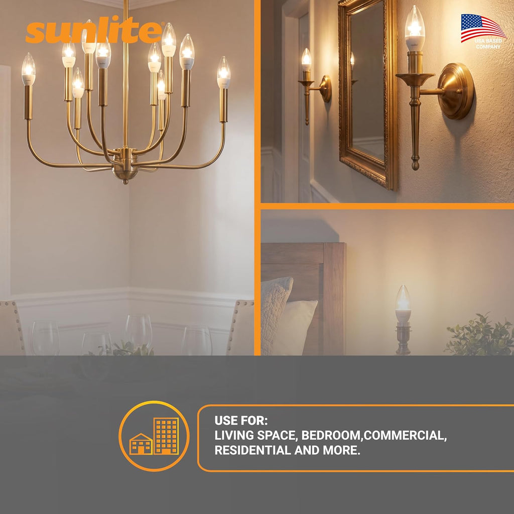 LED B11 Frosted Torpedo Tip Chandelier Light Bulb, 4.5 Watts (40W Equivalent) 300 Lumens, Candelabra E12 Base