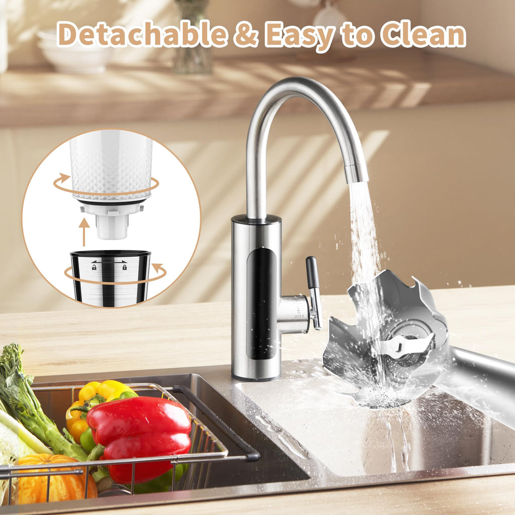 4-in-1 Cordless Immersion Blender, 21-Speed, 3-Angle Adjust, White