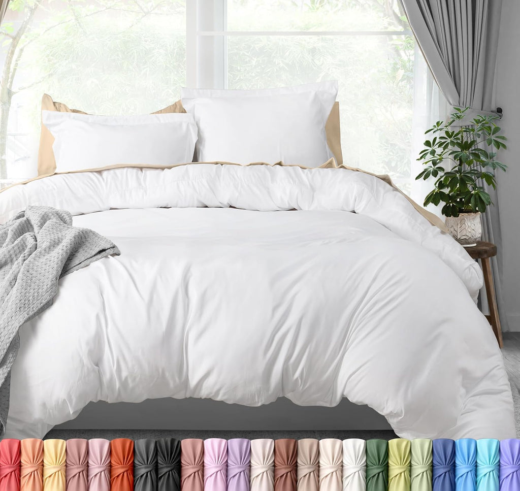 Duvet Cover King - 3 Piece with Zipper Closure - 1 Comforter Cover 104X90 Inches & 2 Pillow Shams 20X36 Inches
