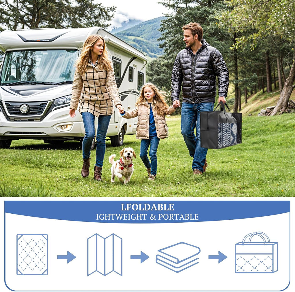 Waterproof Outdoor Rug 8x10 ft, Reversible Plastic Straw Patio Camping Rugs, Outdoor Indoor RV Mat Carpet, Outside