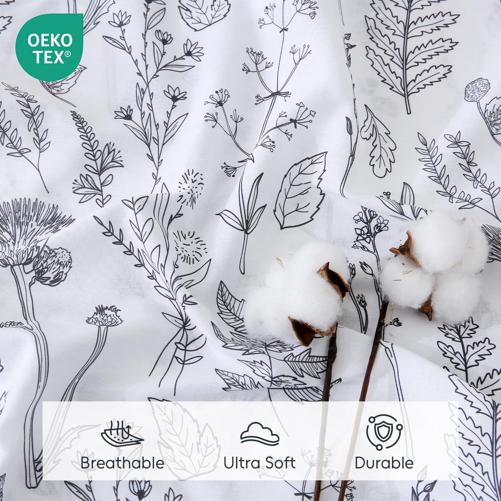 100% Natural Cotton Percale Sheets Set, King Size 4 PC, Breathable&Durable Hotel Quality Bedding, 16" Deep Pocket