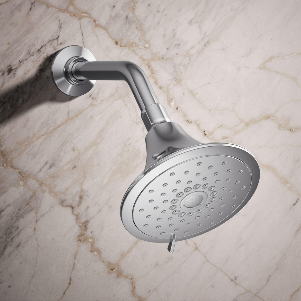 22169-G-CP Forté Three-function showerhead, 1.75 GPM, Full Coverage, Pulsating Massage, Silk Spray, Corrosion