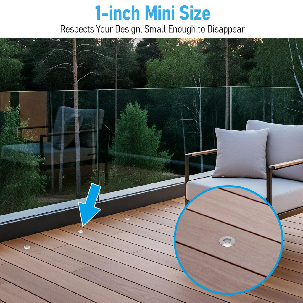 3000K Recessed Low Voltage Deck Light, Flat Round Aperture
