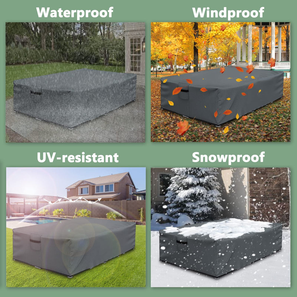 Outdoor Furniture cover Waterproof, Outdoor Sectional Cover, Rectangular Patio Covers for Outdoor Furniture Set, 110"