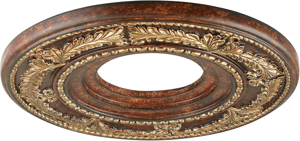 Ceiling Medallion in Verona Bronze with Aged Gold Leaf Accents 12D x 1.25