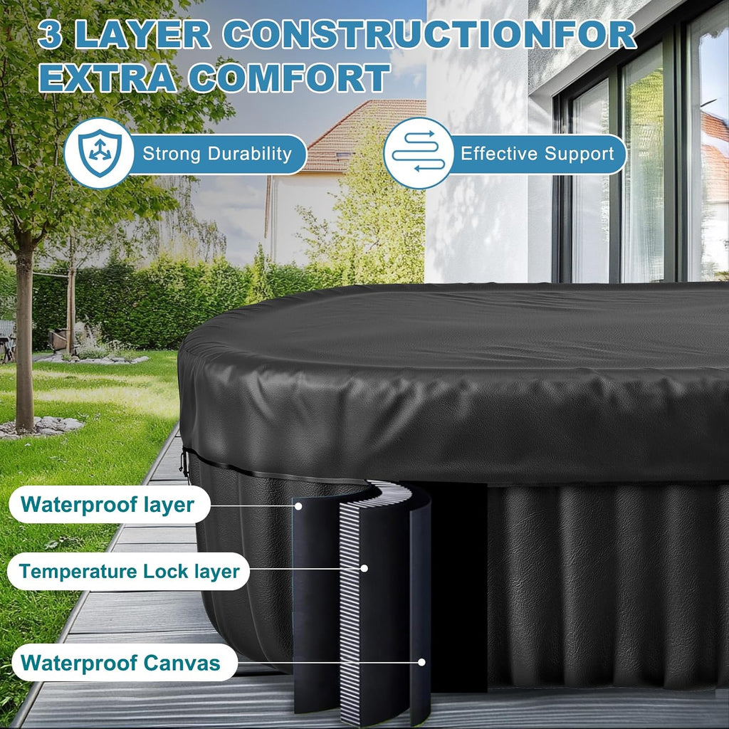 Inflatable Hot Tub, Portable Outdoor 75x47x25 Inch Spa with Air Jets | Durable PVC Blow Up Hot Tub for Backyard