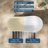 Freestanding Clawfoot Bathtub 67 Inch Acrylic Slipper Soaking Tub with Chrome Feet & Pop-Up Drain, Elegant Stand