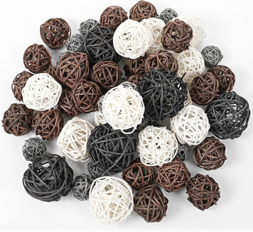 Decorative Balls for Bowls Centerpiece, Natural Decorative Wicker Rattan Balls Wicker Rattan-Balls Centerpiece - Set of 72